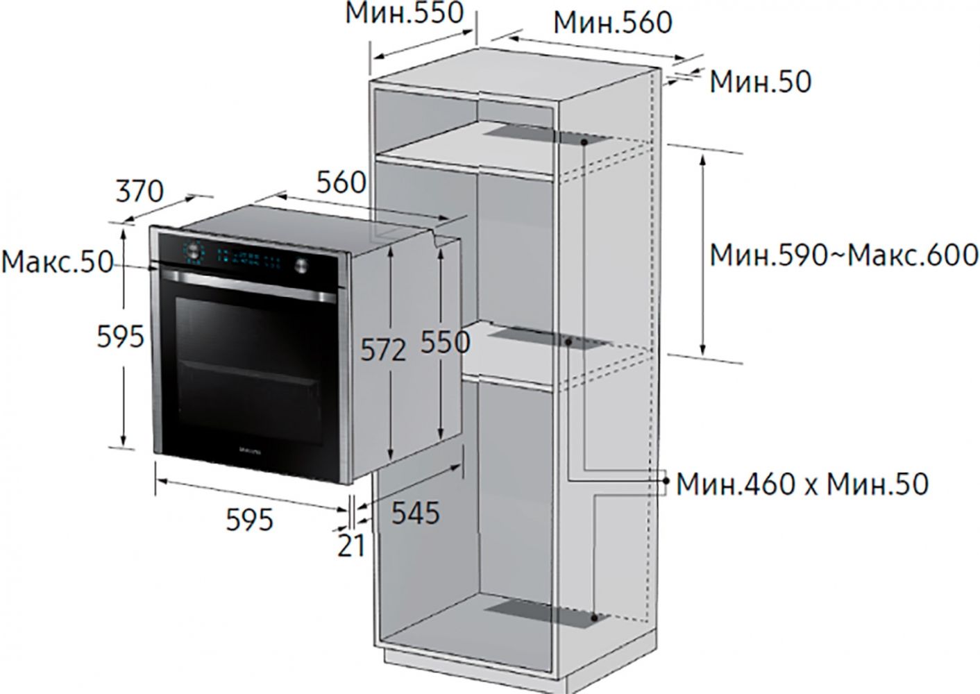 встраиваемый духовой шкаф samsung nv68r5540cb