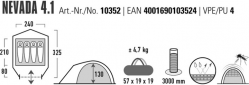 Палатка High Peak Nevada 4.1 Deep Forest (10352) - фото 2 - интернет-магазин электроники и бытовой техники TTT