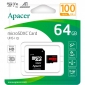 Карта пам'яті Apacer microSDHC 64GB Class 10 UHS-I + SD adapter (AP64GMCSX10UB-R) - фото 2 - інтернет-магазин електроніки та побутової техніки TTT