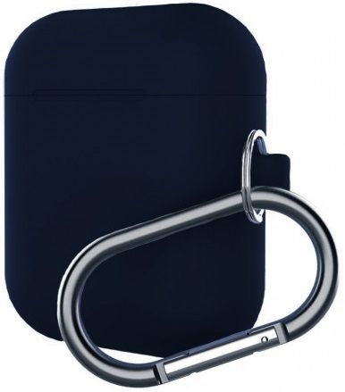 

Чехол для наушников Apple Airpods Silicon case with hook Midnight Blue