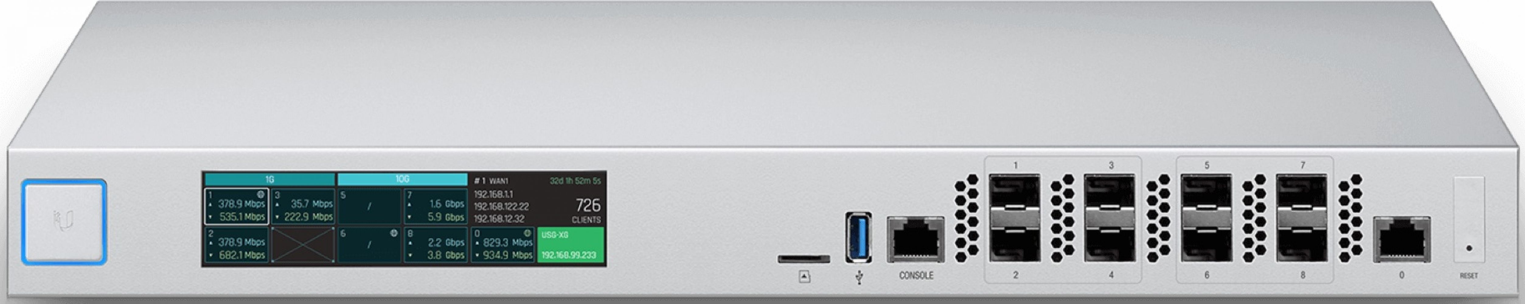 

Маршрутизатор Ubiquiti UniFi Security Gateway XG (USG-XG-8)