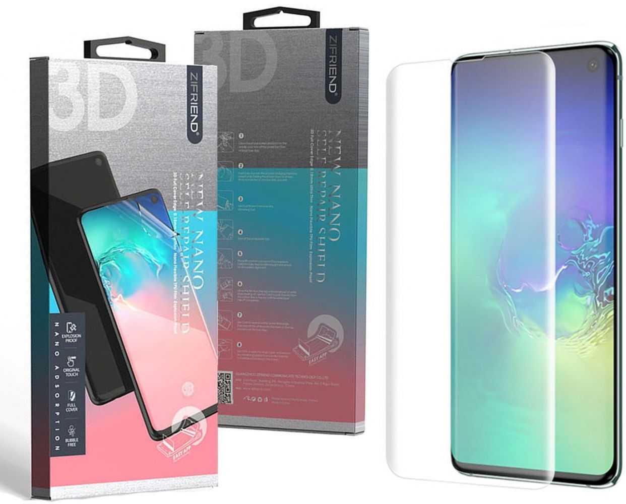 

Защитная пленка Zifriend 3D Full Cover Curved Edge для Samsung Galaxy S10 SM-G973 Crystal Clear (703682)