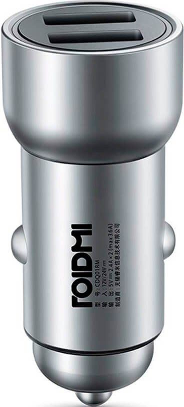 

Автомобільний зарядний пристрій Xiaomi Roidmi Dual USB Car Charger С1 3.6A/18W, 2USB (1A100CNA/1A100OVA) Silver