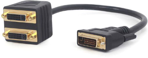 

Розгалужувач Cablexpert DVI сигналу на 2 порти DVI 0.3 м (A-DVI-2DVI-01) Black