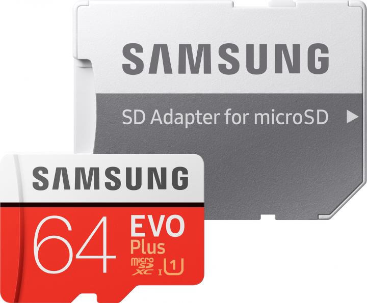 

Карта пам'яті Samsung EVO Plus microSDXC 64GB UHS-I Class 10 + SD-адаптер (MB-MC64HA/RU)