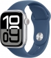 Apple Watch Series 10 GPS 42mm Silver Aluminium Case with Denim Sport Band - S/M (MWWA3QH/A) - фото  - интернет-магазин электроники и бытовой техники TTT