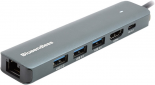 USB-хаб Blueendless USB Type-C - HDMI, LAN, 3x USB 3.0 Type-A, USB Type-C PD100W (CA913909) - фото  - интернет-магазин электроники и бытовой техники TTT