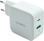 Мережевий зарядний пристрій Choetech GaN USB-A USB-C QC 3.0 PD 3.0 65W (PD8002) White  - фото  - інтернет-магазин електроніки та побутової техніки TTT